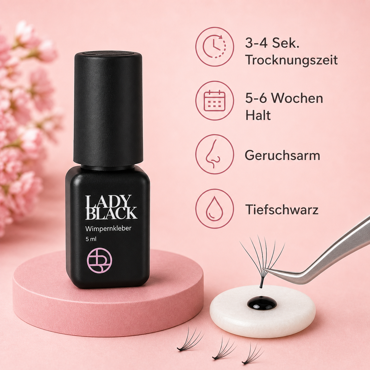 NOVELYA LASHES ™ - Wimpernkleber Lady Black